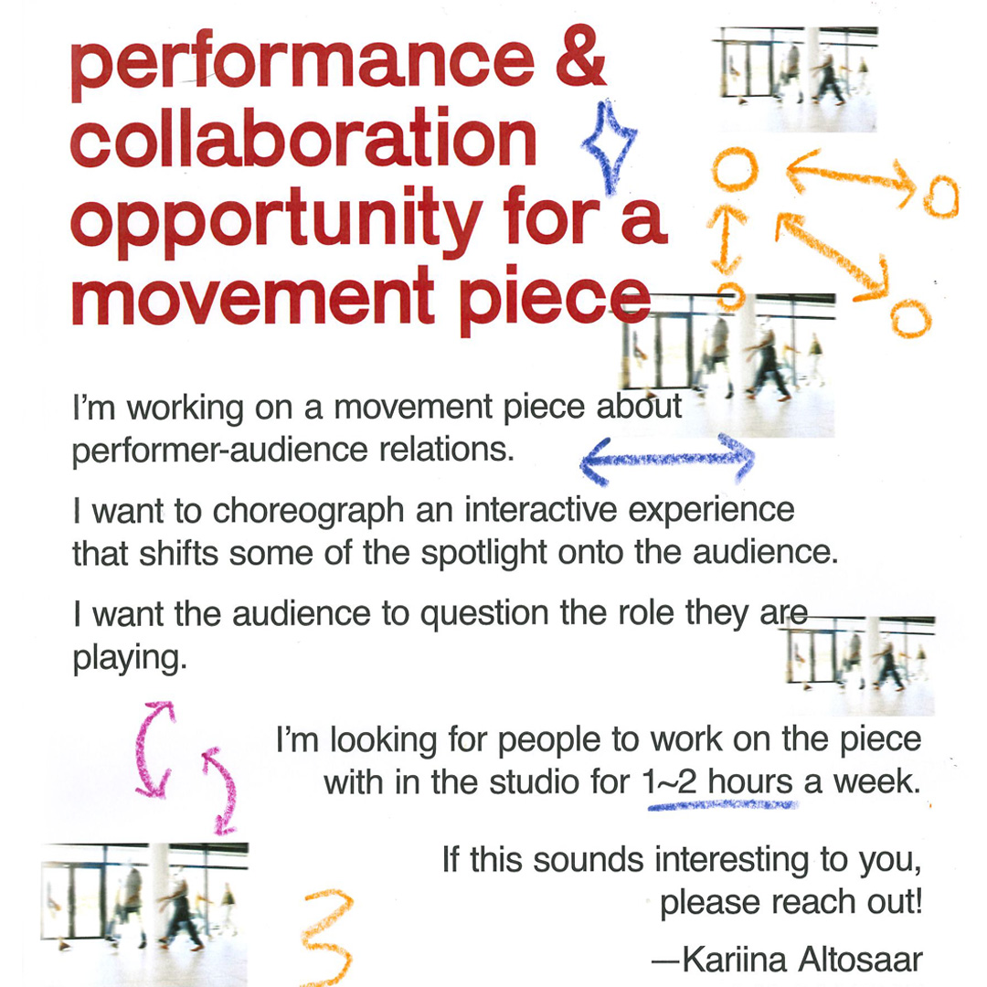 Participatory performance flyer