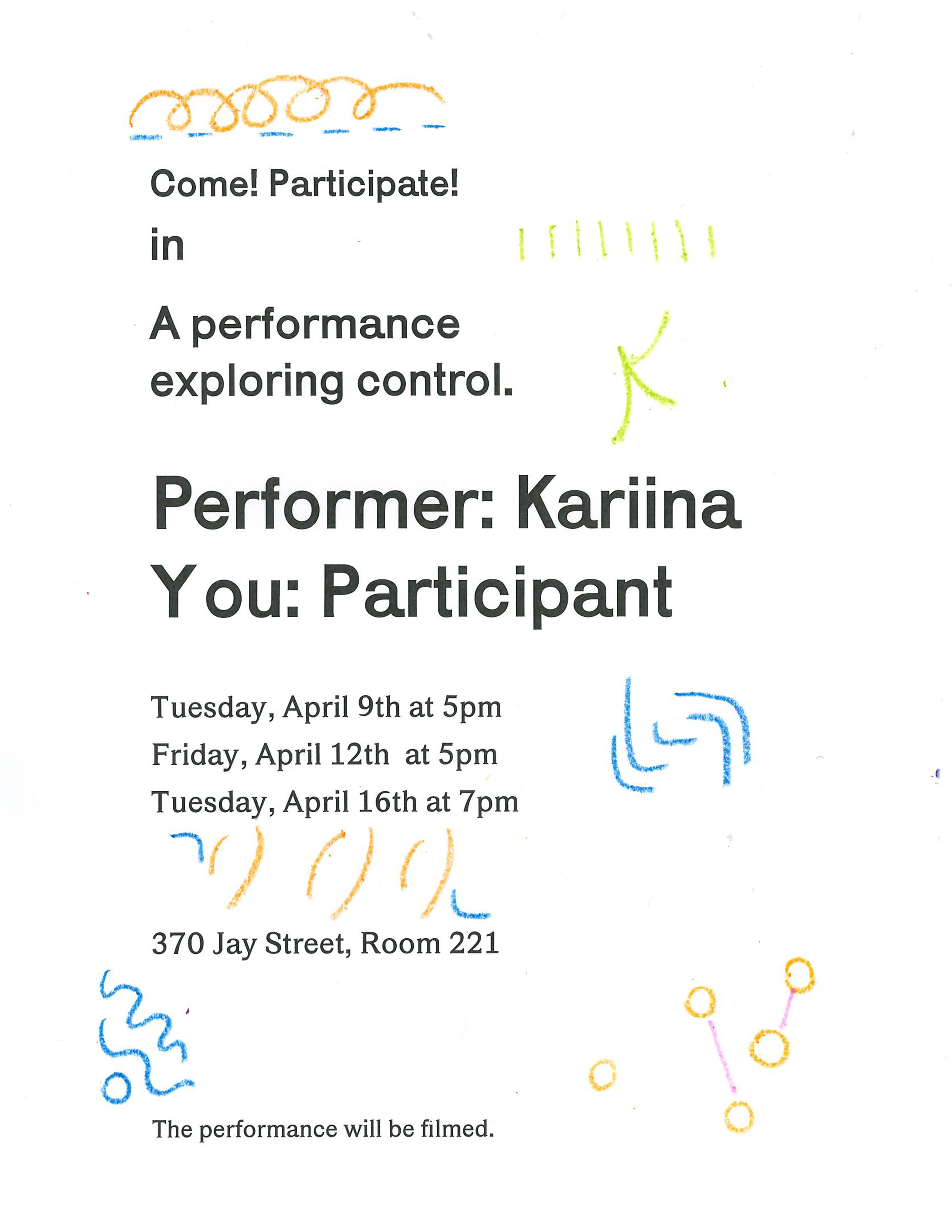 Participatory performance poster
